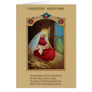 Vintage Madonna and Child Christmas Greeting Card
