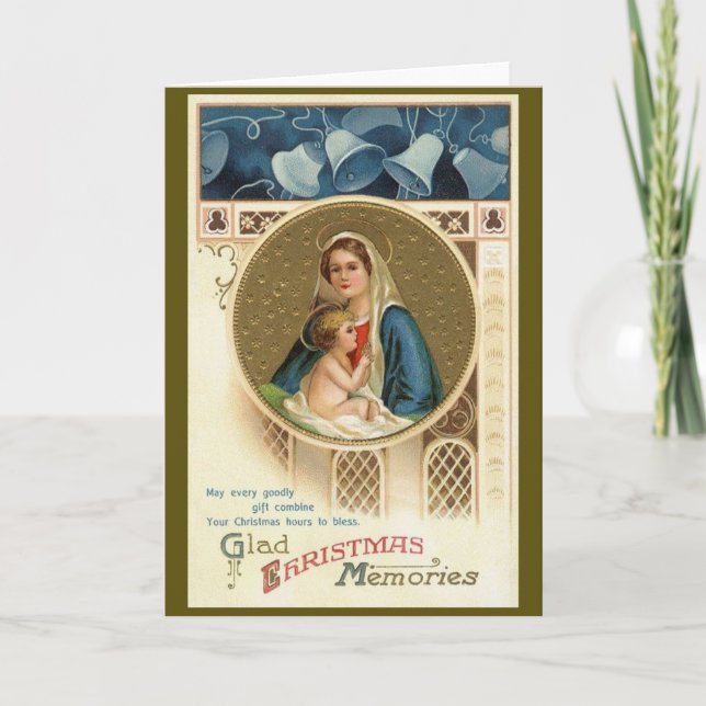 Vintage Madonna and Child Christmas Greeting Card (Front)