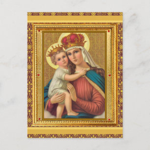 Vintage Madonna and Child Christmas Postcard