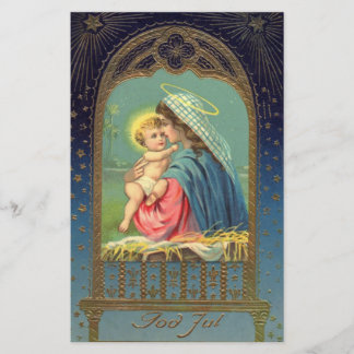 Vintage Madonna and Child Christmas Stationery