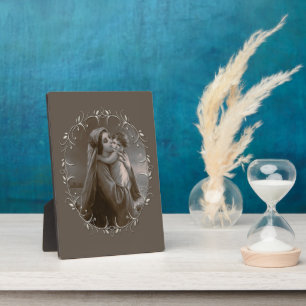 Vintage Madonna and Child with Silver Frame