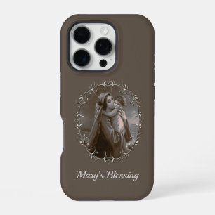 Vintage Madonna and Child with Silver Frame iPhone 16 Pro Case