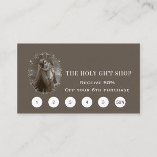 Vintage Madonna and Child with Silver Frame Loyalty Card