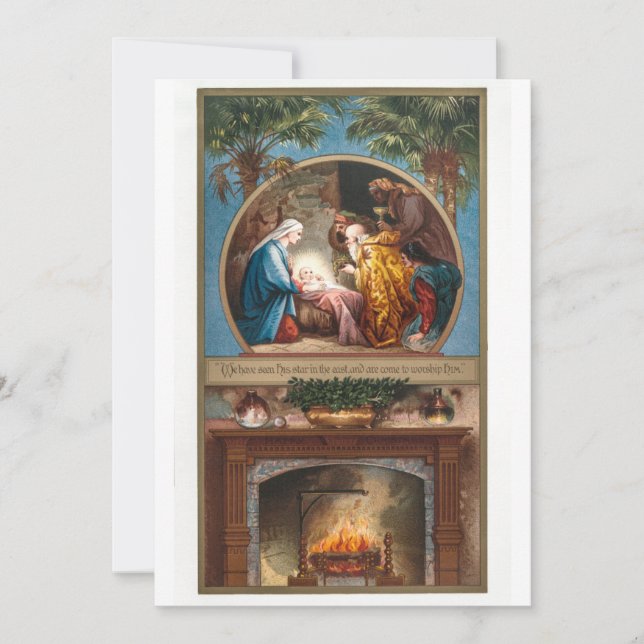 Vintage Madonna & Child Religious Retro Christmas Holiday Card (Front)