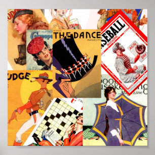 Vintage Magazine Montage Poster