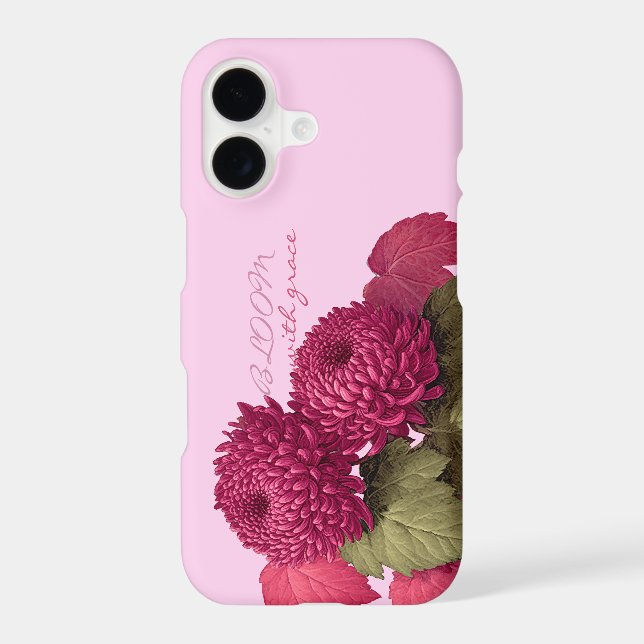 Vintage Magenta Chrysanthemum Botanical (Back)