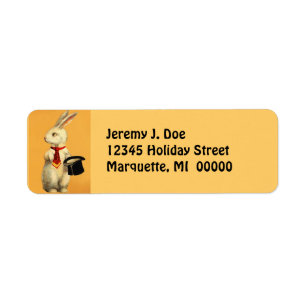 Vintage Magic Act Rabbit Hat Trick address Labels