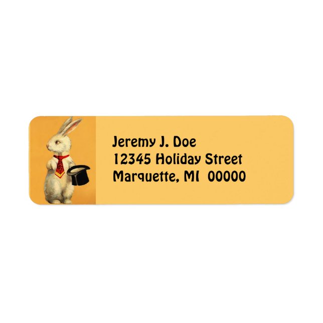 Vintage Magic Act Rabbit Hat Trick address Labels (Front)