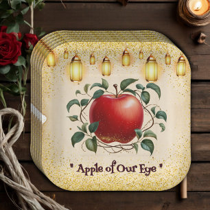 Vintage Magic Apple of Our Eyes Baby Shower Paper Plate