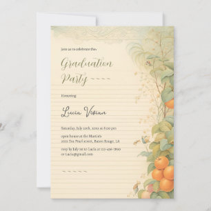 Vintage Magic Land Paper Princess Photo Graduation Invitation