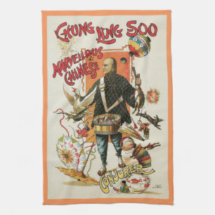 Vintage Magic Poster, Magician Chung Ling Soo Tea Towel