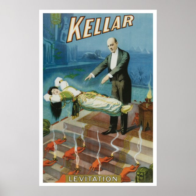 Vintage Magic Poster, Magician Harry Kellar Poster (Front)