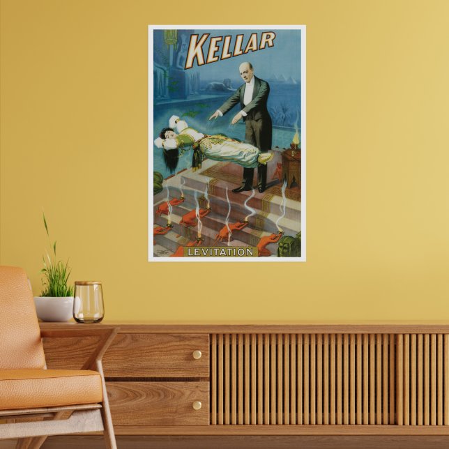 Vintage Magic Poster, Magician Harry Kellar Poster (Living Room 2)