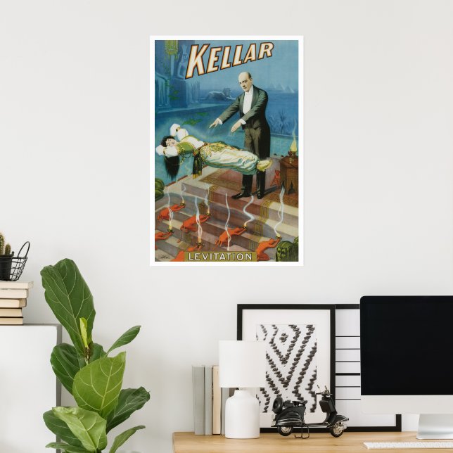 Vintage Magic Poster, Magician Harry Kellar Poster (Home Office)