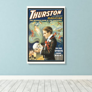 Vintage Magic Poster, Thurston, The Great Magician Canvas Print