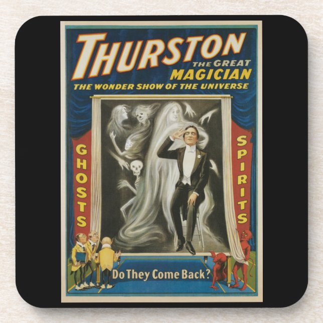 Vintage Magic Poster, Thurston, The Great Magician Coaster (Front)