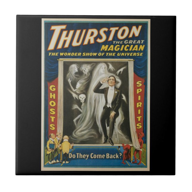 Vintage Magic Poster, Thurston, The Great Magician Tile (Front)