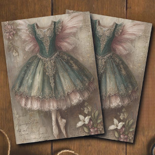 Vintage Magical Fairy Ballerina Costume Decoupage  Tissue Paper