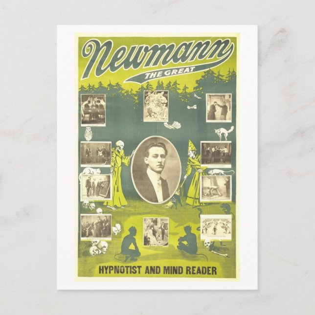 Vintage Magician Advertising Poster: Newmann Postcard (Front)