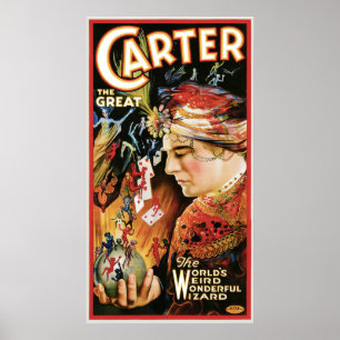 Vintage Magician Carter the Great Poster