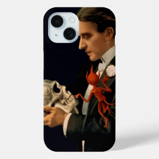 Vintage Magician, Thurston Holding a Human Skull iPhone 15 Case