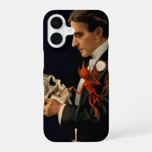 Vintage Magician, Thurston Holding a Human Skull iPhone 16 Case