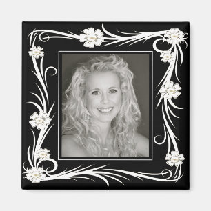 Vintage Magnet Vintage Floral Add Your photo