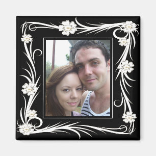 Vintage Magnet Vintage Floral Add Your photo