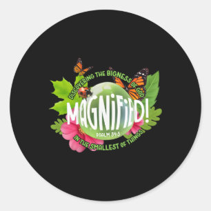 Vintage Magnified Smallest Insects Adventure Vbs 2 Classic Round Sticker