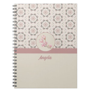Vintage Magnolia Floral Ephemera Pattern Notebook