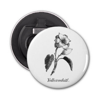 Vintage magnolia flower etching bottle opener