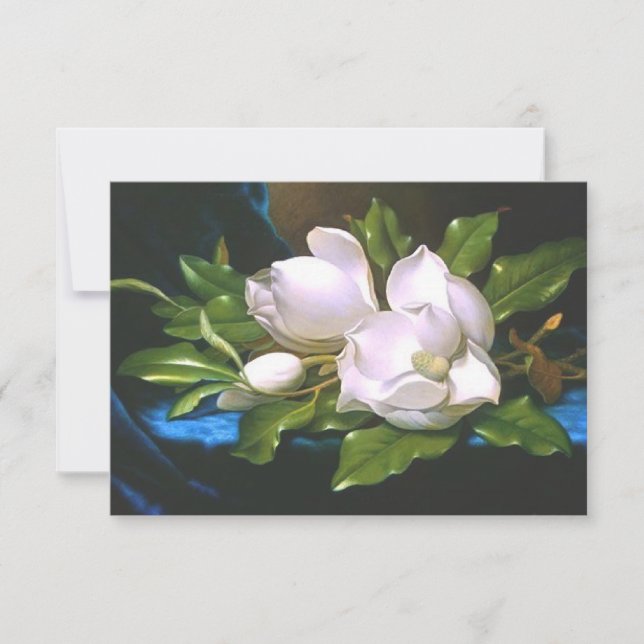 Vintage Magnolia Personalised Blank Notecard (Front)