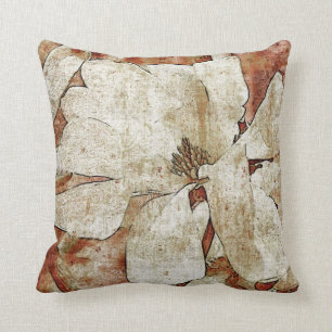 Vintage magnolia toss pillow