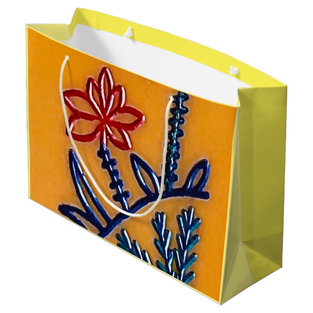 Vintage Mah Jongg Flower Gift Bags (Back Angled)