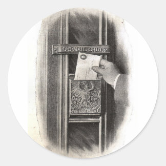 Vintage Mail Box Classic Round Sticker