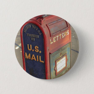 Vintage Mailbox 6 Cm Round Badge