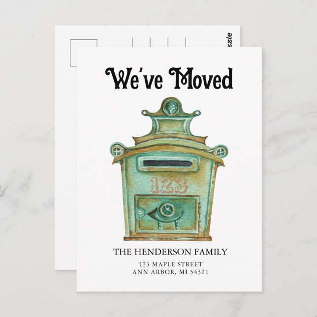 Vintage Mailbox Moving Announcement Postcard (Front/Back)