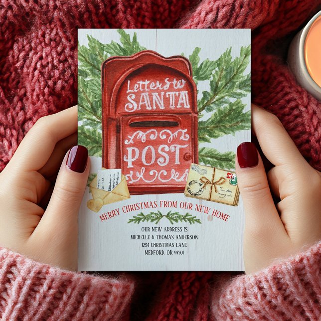 Vintage Mailbox Moving Announcement Postcard (Christmas Moving Postcard)