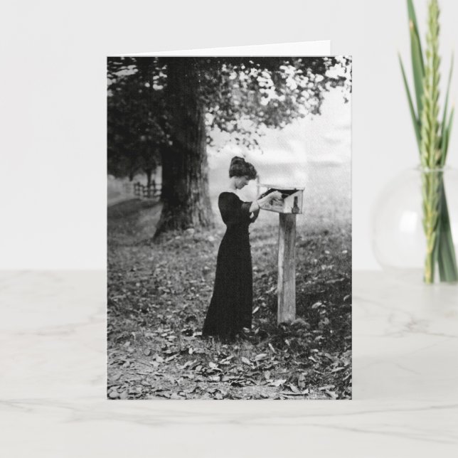 Vintage Mailbox Victorian Woman Card (Front)