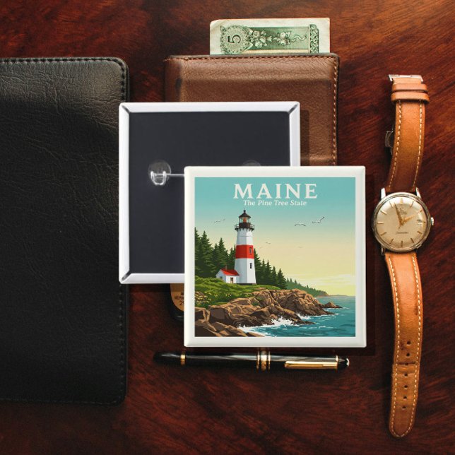  Vintage Maine 15 Cm Square Badge (Creator Uploaded)