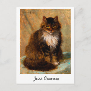 Vintage Maine Coon Cat Art Just Because Postcard