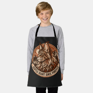 Vintage Maine Coon Rust Orange Wilderness Badge Apron