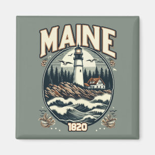Vintage Maine Lighthouse Magnet