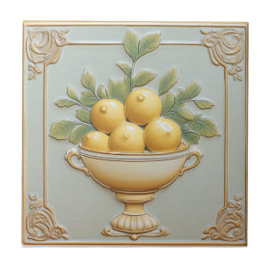 Vintage Majolica Lemon Tiles