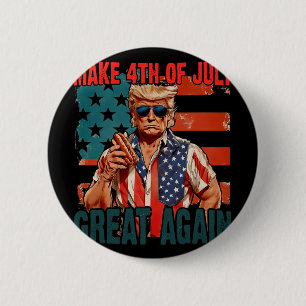 Vintage Make 4th Of July Great Again Funny Trump H 6 Cm Round Badge