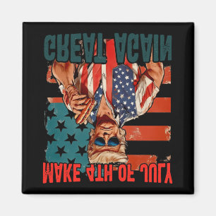 Vintage Make 4th Of July Great Again Funny Trump H Magnet