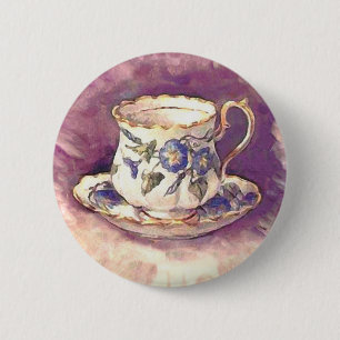 Vintage makeover - Cup & Saucer 6 Cm Round Badge