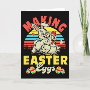 Vintage Making Easter Eggs Joke Couple Adult Bunny Card