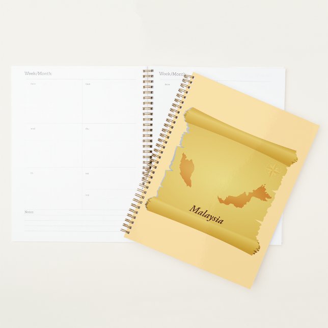 Vintage Malaysia Map Scroll Old World Travel Planner (Creator Uploaded)