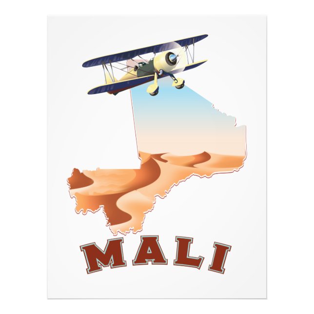 Vintage Mali Map travel poster (Front)